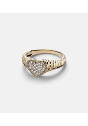 Yvonne Leon Baby 9kt gold pinky ring with diamonds