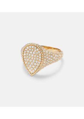 Yvonne Leon 18kt yellow gold pinky ring with diamonds