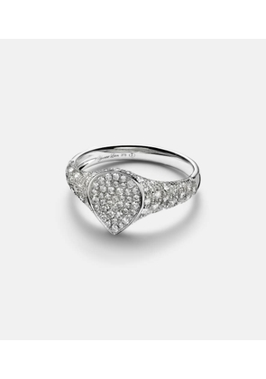 Yvonne Leon Mini 9kt white gold ring with diamonds
