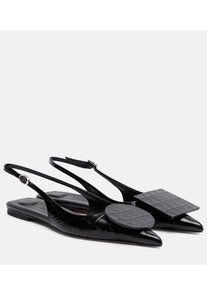 Jacquemus Duelo croc-effect leather slingback flats