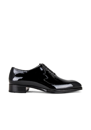 TOM FORD Elkan Patent Evening Lace Up in Black - Black. Size 8 (also in 12).