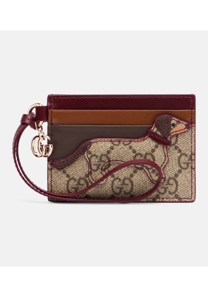 Gucci GG Canvas leather-trimmed card holder