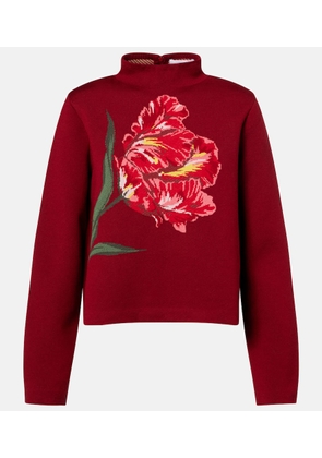 Carolina Herrera Floral jacquard cotton and wool sweater