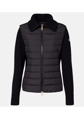 Moncler Down-paneled virgin wool cardigan
