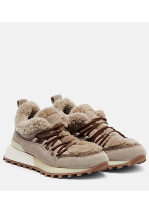 Brunello Cucinelli Shearling-lined suede sneakers