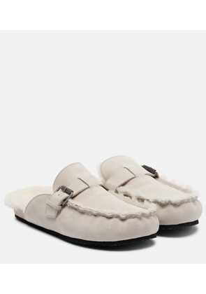 Brunello Cucinelli Monili shearling-lined suede mules