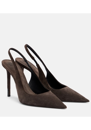 Brunello Cucinelli Monili suede slingback pumps