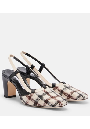Manolo Blahnik Vestal checked slingback pumps