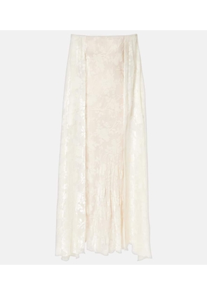 Rodarte Floral satin jacquard maxi skirt