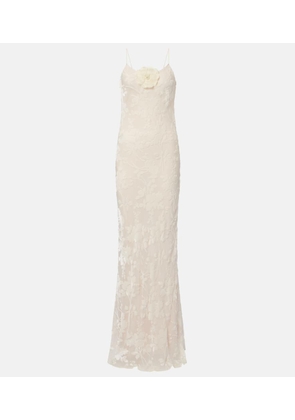 Rodarte Devore floral velvet gown