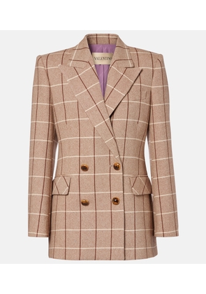 Valentino Checked double-breasted virgin wool blazer