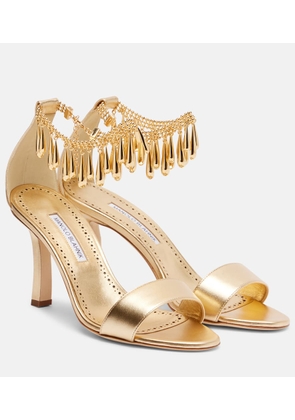 Manolo Blahnik Nicusan 90 embellished leather sandals