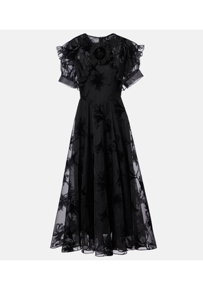 Rodarte Ruffled floral organza midi dress