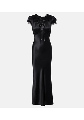 Rodarte Lace-trimmed silk satin maxi dress