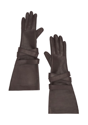 Saint Laurent Aviator Gloves in Brown - Chocolate. Size 7 (also in ).