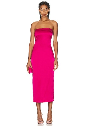 SABLYN Severine Strapless Dress in Lipstick - Fuchsia. Size L (also in ).