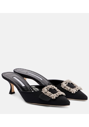 Manolo Blahnik Maysale Jewel 50 crepe de chine mules