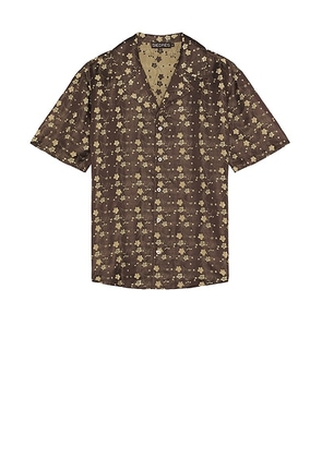 SIEDRES X Fwrd Resort Collar Short Sleeve Shirt in Multi - Chocolate. Size M (also in S).