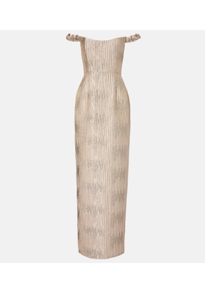 Markarian Yolanda off-shoulder brocade gown