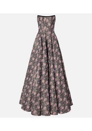 Markarian Laila floral taffeta corset gown