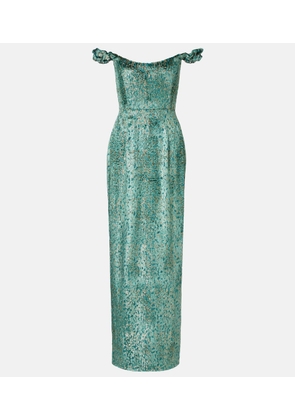 Markarian Yolanda off-shoulder brocade gown