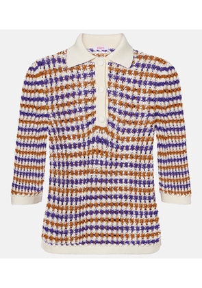 Eres Comeback open-knit cotton-blend polo shirt