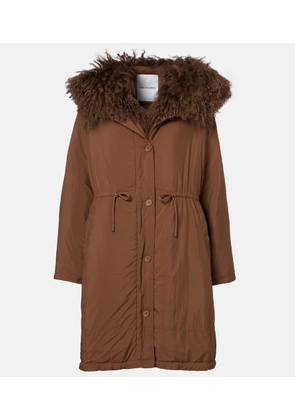 Yves Salomon Doudoune shearling-trimmed down coat