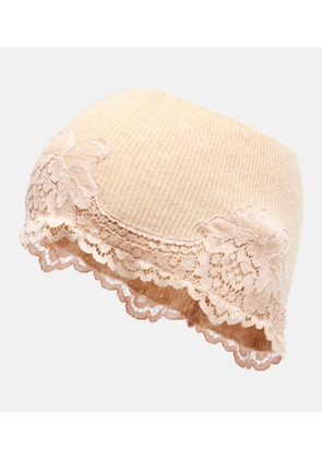 Valentino Lace-trimmed cashmere headband