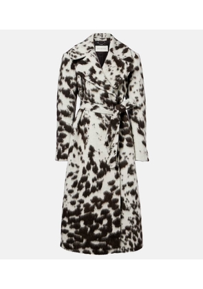 Dries Van Noten Cow-print wool and alpaca-blend coat