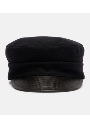Valentino VLogo wool-blend felt newsboy cap