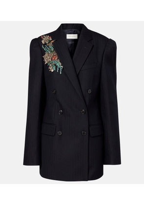 Dries Van Noten Double-breasted embellished wool blazer
