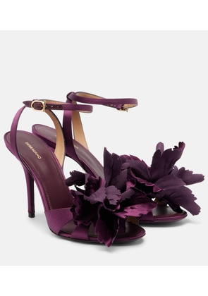 Ferragamo Ghilly 95 floral-applique satin sandals