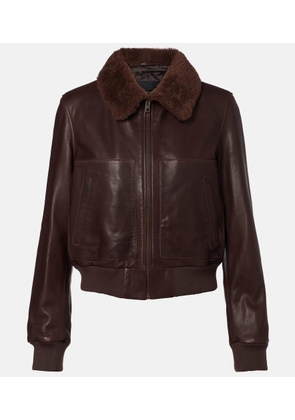Nili Lotan Shearling-trimmed leather jacket