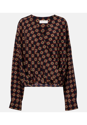Dries Van Noten Draped printed silk top