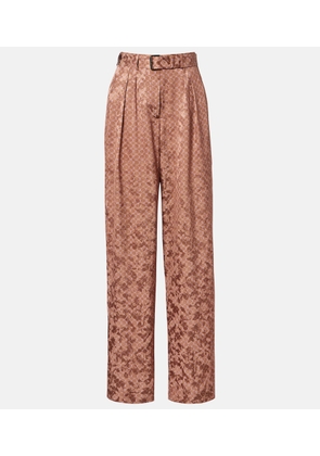 Dries Van Noten Belted printed wide-leg pants