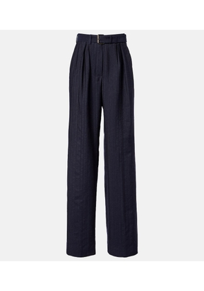 Dries Van Noten Belted wool wide-leg pants