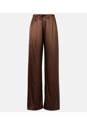 Dries Van Noten Mid-rise silk-blend straight pants