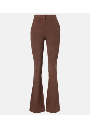 Veronica Beard Gracie high-rise suede flared pants