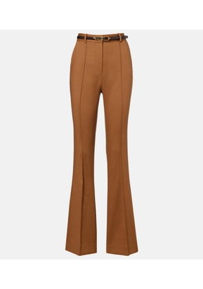 Veronica Beard Gracie belted wool flared pants