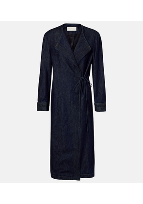 Dries Van Noten Denim wrap coat