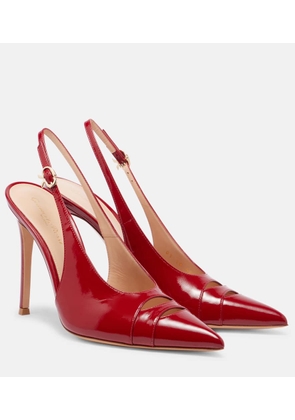 Gianvito Rossi 105 patent leather slingback pumps
