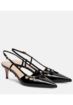Gianvito Rossi Pointy 55 patent leather slingback pumps