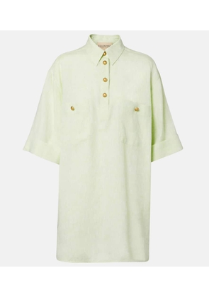 Valentino Oversized linen polo shirt