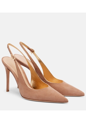 Gianvito Rossi Robbie 95 suede slingback pumps
