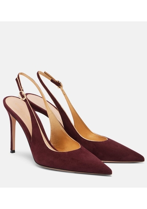 Gianvito Rossi Ribbon Sling 95 suede slingback pumps