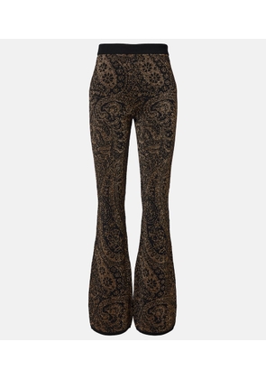 Etro Paisley wool-blend lame flared pants