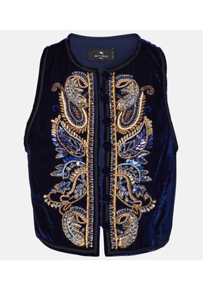 Etro Paisley velvet vest