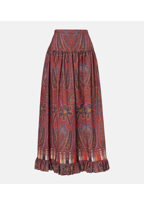 Valentino Paisley high-rise cotton maxi skirt