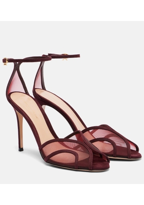 Gianvito Rossi 95 suede and mesh sandals