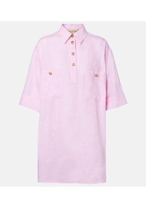 Valentino Oversized linen polo shirt